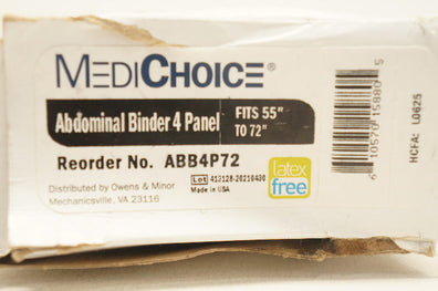 MediChoice ABB4P72 Abdominal Binder 4 Panel 55inch - 72inch